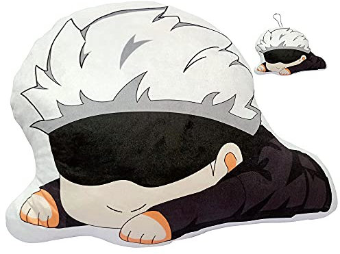 SPIRTUDE 18INCH Anime Plüsch Wurf Kissen für Schlüsselanhänger, Anime Plüsch Anzug Cartoon Plüsch Kissen Weiche Plüsch Sofa Kissen Home Decor (Gojo Satoru)