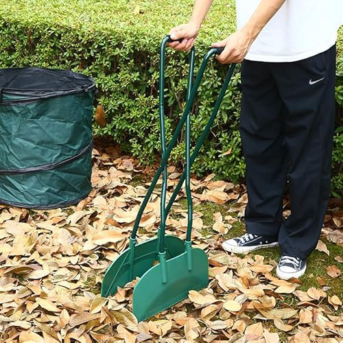 Laubgreifer mit langem Griff, leichter Rechen zur Entfernung von Gartenabfällen, Handrechen für Laub, Grasschnitt, Müll – einfache Reinigung von Gartenabfällen