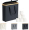 AISENNO - Boîte de Rangement Papier Toilette 30L (12-16 Rouleaux) avec Poignées - Panier à Papier Hygiénique Pliable et Imperméable pour Salle de Bain, Gris Foncé