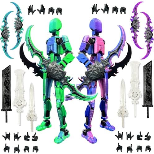 T13 figurine articulée set (assemblage terminé), 3D Imprimé multi-articulées, figurines d'action Titan 13, Dummy 13 Lucky Robot Nova, décorants de bureau pour les amateurs de jeu Toys (Bleu Violet)