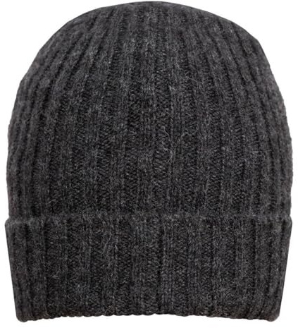 Dents Mens Rib Knit Thinsulate-Lined Beanie Hat - Charcoal Grey
