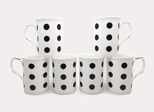 heritage fine Bone China Black spot Mugs