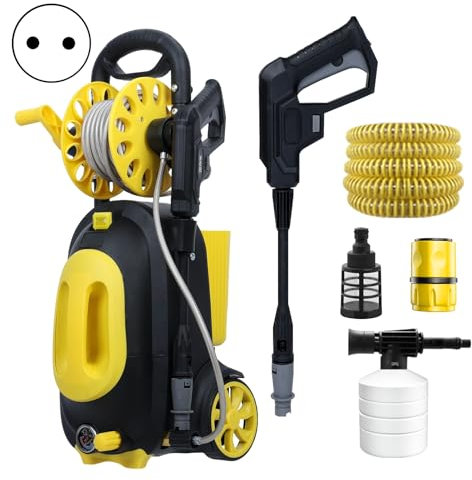 Somerway Hochdruckreiniger, Hochdruckreiniger, elektrischer Hochdruckreiniger, 80 bar Hochdruckreiniger, 1,5 kW Hochdruckreiniger, Reiniger mit Induktionsmotor, automatische Abschaltung, Manometer EU