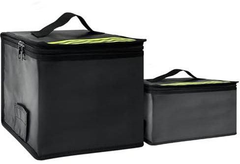 LEFHODA Lipo Safe Bag Feuerfeste-2 Stück, verbesserte Sechs Schichten, feuerbeständig bis 2000 °C – wasserdichte, explosionsgeschützte Drohnen Lithium-Batterie-Aufbewahrungsbox