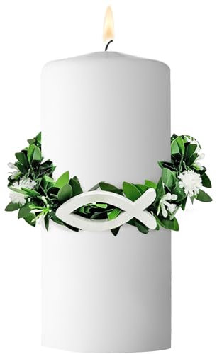 Tropfschutz Kommunionkerze,Tropfenfänger Kommunionkerze,Kerzen Tropfschutz Kommunion 4-9cm,Taufkerzen Buchskranz Tropfenfänger,Kerzenrock Kommunion,Tropfschutz Kerzenkranz