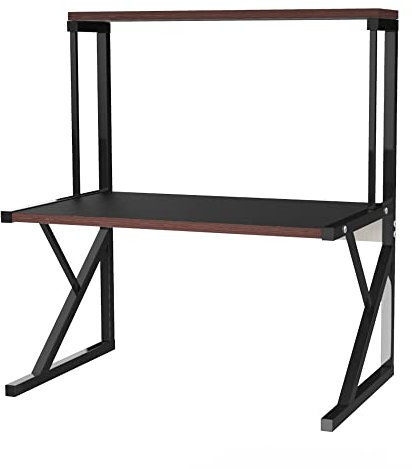 LANTUS Mensola retrattile regolabile per forno a microonde, estensibile e regolabile in altezza in acciaio al carbonio con 3 ganci a clip, supporto da forno elettrico - 65 x 54 x 30 cm - nero