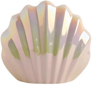 XDAWQP Vase Coquillage Rose Perle Fait Main - Décoration d'intérieur Moderne pour Salon, entrée, Console et étagère,21x18cm