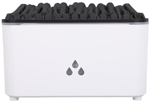 Gonetre Flamme ätherische Öldiffusor -Luftbefeuchter mit 7 Farben Licht 160 Ml Ruhiger Kamin Feuerduft Diffusor Cooler Nebel -Luftbefeuchter für Home Schlafzimmer Büro (Weiß)