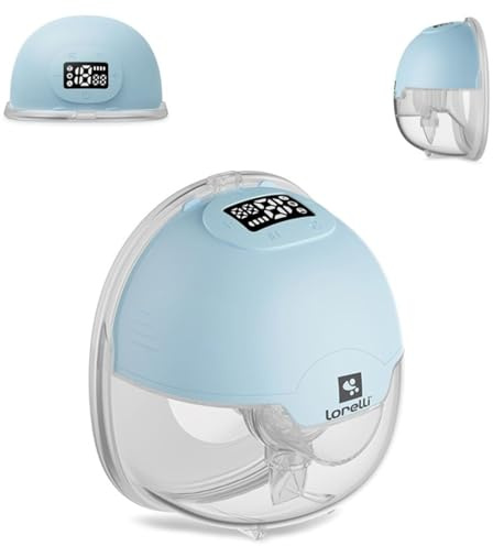 Lorelli elektrische Milchpumpe Aya, 180 ml 3 Modi 15 Vakuumstufen Timer tragbar blau