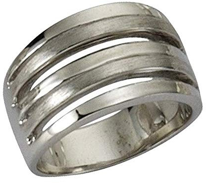 KISMA Schmuck Damen-Ring Gr. 56 glanz/matt, rhodiniert 925 Sterling Silber KIR0117-007-56