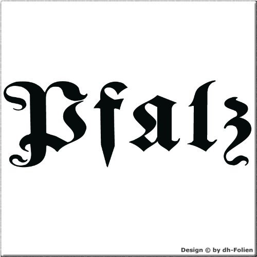 cartattoo4you® AK-01596 | Pfalz - Fraktur/Altdeutsche Schrift | Autoaufkleber Aufkleber Farbe schwarz, in 19 Farben erhältlich,glänzend 17 x 5 cm, Premium-Qualität