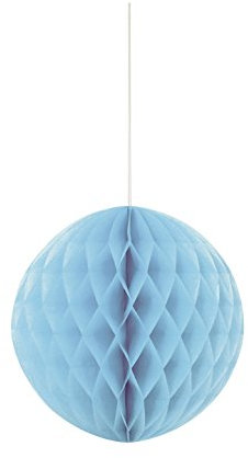 Solid Powder Blue Paper Honeycomb Ball (20cm) 1 Piece - Hanging Decoration, Versatile & Elegant Party Decor