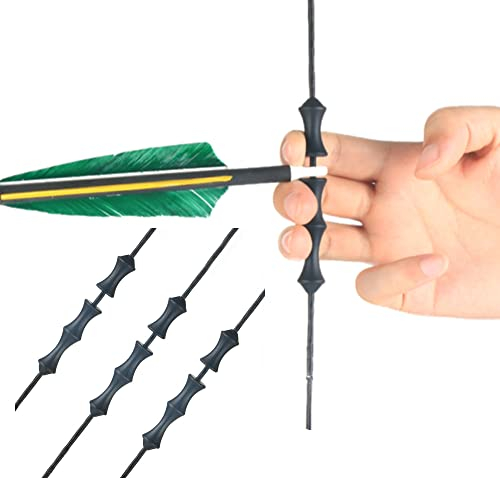 Huntingdoor 3 Stück Fingerschoner Bogen, Bowstring Fingerschutz Silikon Bogensehne Bogenschießen Sparer Fingerschutz für Jagd (Schwarz)