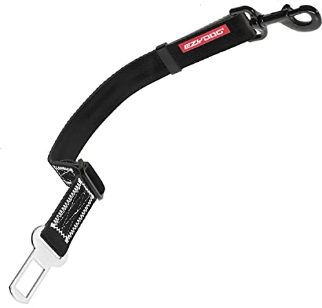 EzyDog Click – Dog Seat Belt for Car, Dog Harness Adjustable Seatbelt Attachment – Heavy Duty Nylon Seat Belt Webbing (17.5in - 26in)