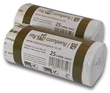 My Eco Company 30L X 50 Compostable Kitchen Food Waste Bin Bags Kerbside Caddy Liners (30 Litre)