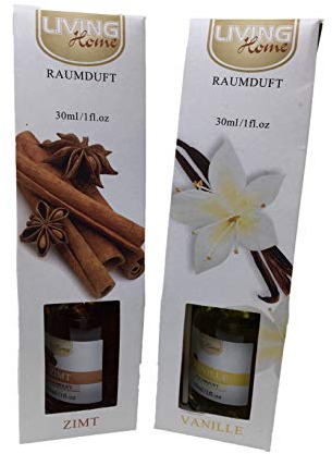 Living Home Raumduft Set 2 * 30ml Zimt und Vanille