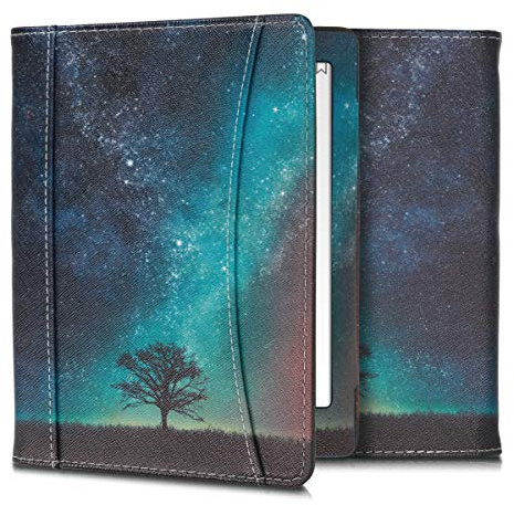 kwmobile Flip Cover Protettiva Compatibile con Kobo Aura H2O Edition 2 - Copertina AntiGraffio per eReader con Portacarte e Fascia Prensile in Pelle PU