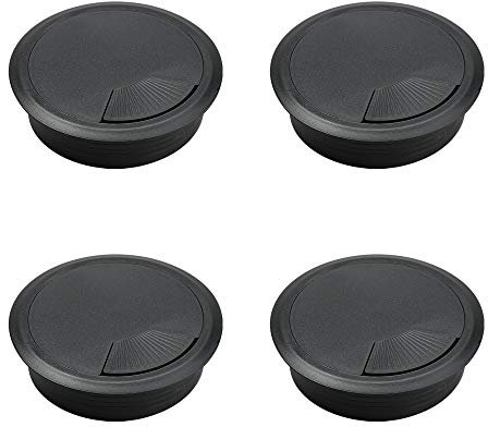 Cable Grommet Ø 80mm Black Outlet Desk Tidy Insert Plastic Cable Organiser Set of 4