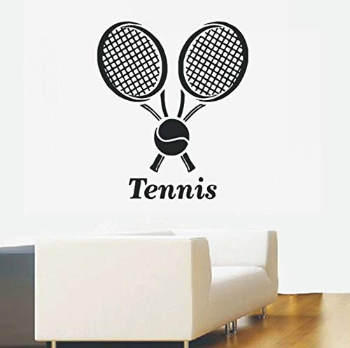 Tennis Sport Wandtattoo Tennisball Wandaufkleber Home Interior Art Abnehmbare Vinyl Tennis Tapete Jungen Zimmer Kunst 42X49 Cm