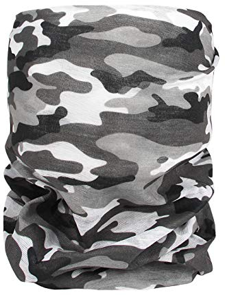 Halstuch Schlauchschal Damen Multifunktionstuch Schutz Herren Design Atmungsaktiv Sport Rundschal Motorrad Tuch Loop (tarn grau)
