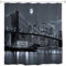 A.Monamour Rideau de Douche Anti Moisissure Imperméable Tissu New York City Brooklyn Bridge Manhattan Skyline Noir Blanc Polyester Étanche Rideau pour Salle de Bain Baignoire avec Crochets 180x200cm