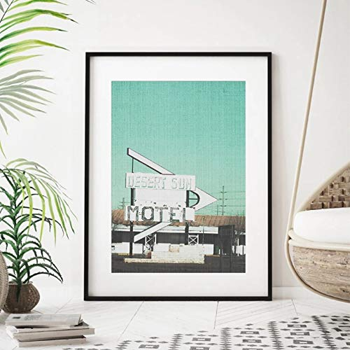 N / A Dekorative Drucke aus Leinwand Wüste Leinwanddrucke Retro Hotel Motel Zeichen Western Poster Süd-Arizona Retro Wandbild Malerei Vintage Wohnzimmer Dekor-50x70cm