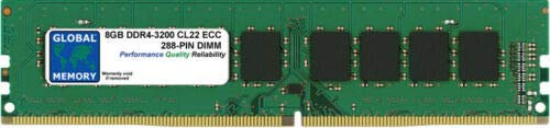 Memoria RAM 8 GB DDR4 3200 MHz PC4-25600 288-PIN ECC DIMM (UDIMM) compatibile con server/workstation/schede madri (non per PC*)