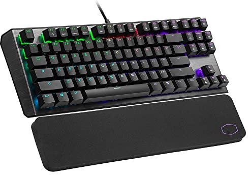 Cooler Master CK530 V2 Tastiera Meccanica Gaming Tenkeyless -Retroilluminazione RGB per Tasto, Funzionalità al Volo, Telaio in Alluminio e Poggiapolso Incluso - Layout Italiano/ Switch Red