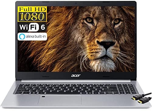 Acer Aspire 5 Slim 15.6 FHD IPS Laptop, A515-46-R14K, AMD Ryzen 3 3350U 4-Core Processor, WiFi 6, Backlit KB, Amazon Alexa, Windows 10 Home in S Mode (12GB|512GB SSD)