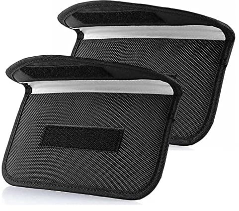 ONEVER Lot de 2 sacs Faraday pour clés de voiture et téléphone portable, bloqueur de signal, protection antivol de voiture, bloqueur de signal WiFi/GSM/LTE/NFC/RFID, bloqueur de GPS