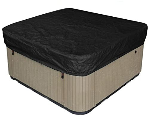 XVBVS Square Hot Tub Cover Weather Resistant UV-Anti Outdoor SPA Cover Swimming Pool Protector Dust Cover for Hot Tub Garden Furniture (Black,210 * 210 * 30cm)