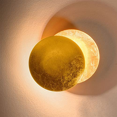 TWXG Creative Moon Applique Murale Intérieure Eclipse Allée Applique Murale Couloir Couloir Chevet Applique Murale Salon Rond Or Cuivre LED Applique Murale 25cm