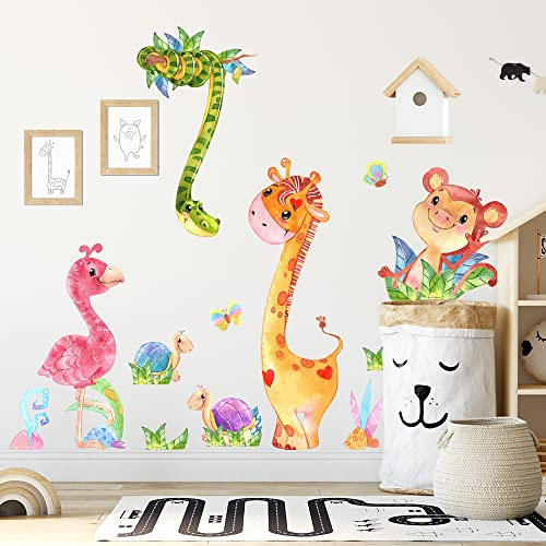 kina - Wandaufkleber Kinder Schlafzimmer Wanddekoration R00646 - Öko-Stoff, Umweltfreundlich, Repositionierbar, Streicheleffekt, Kindergarten - Grafik Dschungel und Messen 120x30 cm
