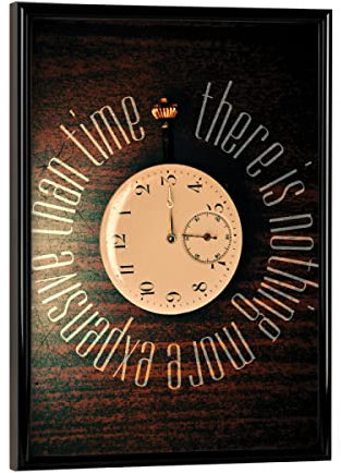 artboxONE Poster mit schwarzem Rahmen 18x13 cm Typografie Expensive time - Bild Typo aussage Philosophie