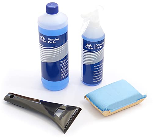 Hyundai LP973APE109H Pflegeset Winter Scheibenenteiser Enteiserspray Frostschutz Scheibenreinigerkonzentrat Eiskratzer Schwamm