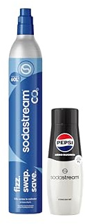 Sodastream Recharge de gaz supplémentaire 60L à visser + 1 Concentré Pepsi Zéro Sucres