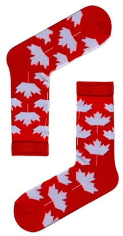 Canada Flag Socks Novelty Funky Unisex Premium Cotton