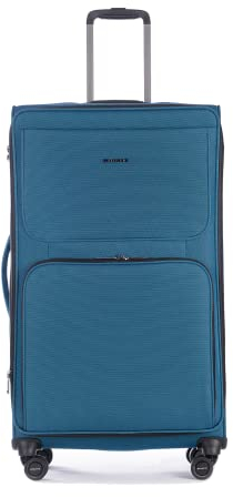 Stratic Bendigo Light + Koffer Weichschale Reisekoffer Trolley Rollkoffer groß, TSA Kofferschloss, 4 Rollen, Erweiterbar, Größe L, Petrol