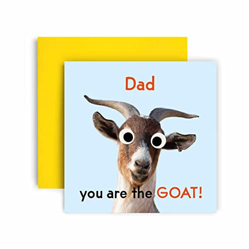Huxters Geburtstagskarten für Männer – You're the goat Dad Geburtstagskarte für ihn – lustige Vatertagskarte für Vater – lustiges Geburtstagskarte für Vater – 14,8 cm (Dad)