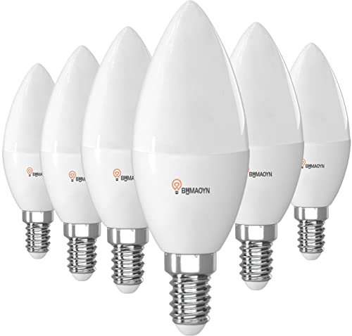 BHMAOYN 12V LED E14 Kerze Glühbirne,7W Neutralweiß 4000K Für Wohnmobil/Gartenhaus,270° 500LM,C37 E14 24V Garagelampe,AC/DC E14 12V-24V LED-Lampe für Schiff Yacht,Sonnensystem,Garage Kabine,6er-Set