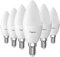 BHMAOYN 12V LED E14 Kerze Glühbirne,7W Neutralweiß 4000K Für Wohnmobil/Gartenhaus,270° 500LM,C37 E14 24V Garagelampe,AC/DC E14 12V-24V LED-Lampe für Schiff Yacht,Sonnensystem,Garage Kabine,6er-Set
