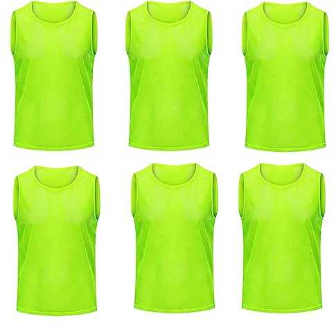 FIBOGOUP Fußball Trainingsweste,Fussball Leibchen Kinder Erwachsene,Fussballtraining Zubehör,Westen fürs Teamtraining (6 Stück, Größe M 115-145cm)