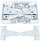 YIXISI 4 Piezas 50mm Bisagra Forma T, Granero Puerta Bisagras en T, Metal Tee Hinges con 24 Tornillos, para Puerta de Granero, Cobertizo, Jardín, Plata