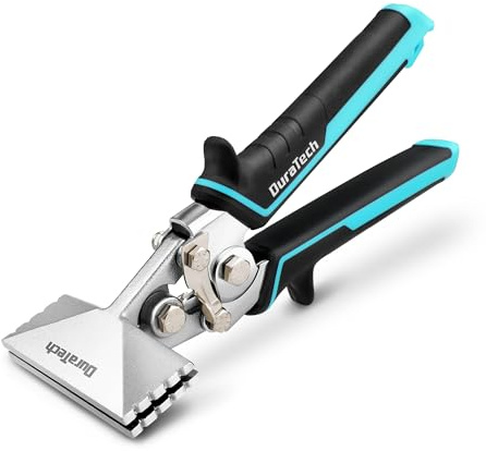 DURATECH 3 Inch Sheet Metal Bender, Hand Seamers Sheet Metal Tools with Ergonomic TPR Handle, Straight Jaw Metal Bending Pliers for Bending, Seaming and Flattening Metal