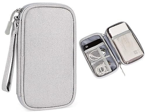 NIXNUT Cable Storage Bag,Portable Cable Bag For Power Bank,Double Layer Travel Cable Bag Organiser,Waterproof Cable Organizer Bag,for Portable Charger,Cables,Earphone,Cord,SD Card,Phone