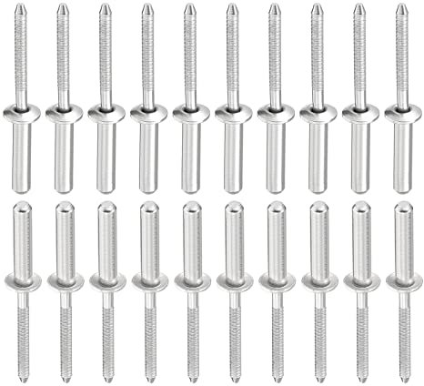 DTGN 4.8mm x 25mm (DxL) Aveugle Rivets - 50Paquet - Bien pour Machines Assemblage - 304 Inox Acier Dôme Fermé Fin Rivet