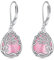 Baum des Lebens Rosa Opal Ohrringe für Damen 925 Sterling Silber Lebensbaum Rosa Tropfen Ohrringe Leverback Schmuck Geschenke (CC-Baum des Lebens Rosa Opal)