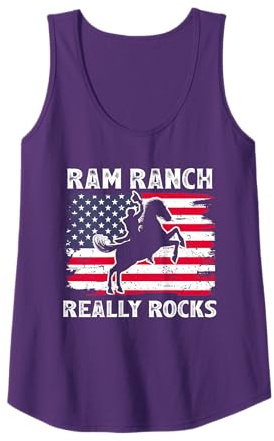 Ram Ranch Really Rocks Vintage Western Life Country USA FLag Tank Top