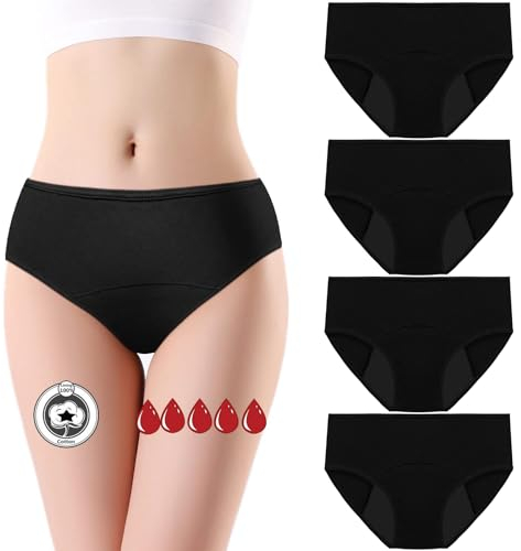 flintronic Perioden Unterwäsche Damen, Menstruation Unterhosen, Baumwoll Periodenslips, Postpartum Slips, Auslaufsichere Menstruation Slip, S