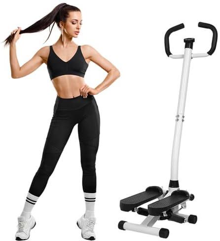 Swing Stepper, Up-Down Stepper, Up-Down Swing Stepper mit Power Ropes, Ganzheitliches Schulung, 2 in 1 Trainingsgerät bis 100kg, Mini Stepper für Zuhause